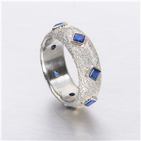 Minesweeper Ring in Sri Lankan Sapphire