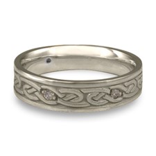 Narrow Infinity Wedding Ring with Gems in Platinum