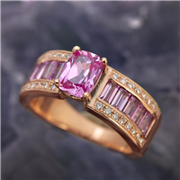 Pretty in Pink Sapphire Ring in 14K Rose Gold