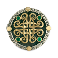 Shona Shield Ring in 14K Yellow Gold Design w Sterling Silver Base