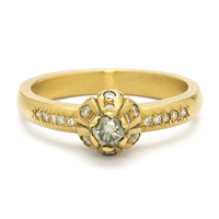 Tulip Engagement Ring in 18K Yellow Gold