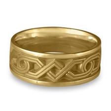 Wide Hugs and Kisses Wedding Ring in 14K Yellow Gold