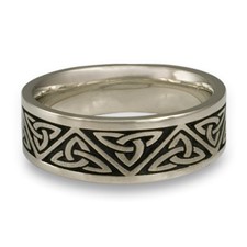 Wide Trinity Knot Wedding Ring in 14K White Gold