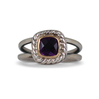 Athena Ring with Gem in Two Tone