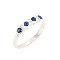 Azure Ring with Sapphires and Diamonds in 14K White Gold