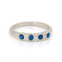 Azure Ring with Sapphires and Diamonds in 14K White Gold