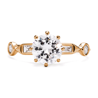 Baguette Engagement Ring in 14K Rose Gold