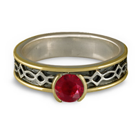 Bordered Felicity Engagement Ring in Ruby