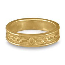 Bordered Felicity Wedding Ring in 14K Yellow Gold
