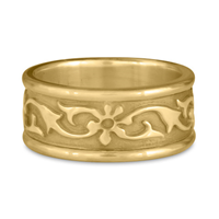 Bordered Persephone Wedding Ring in 14K Yellow Gold
