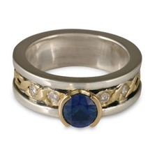 Bordered Rope Engagement Ring with Gems in Sapphire