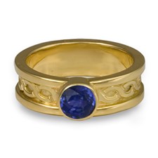 Bordered Rope Engagement Ring in Sapphire
