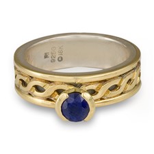 Bordered Rope Engagement Ring in Sapphire