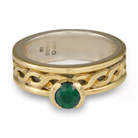 Bordered Rope Engagement Ring in Emerald