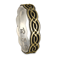 Borderless Laura Wedding Ring in 18K Yellow Gold Design w Sterling Silver Base