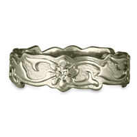 Borderless Persephone Wedding Ring with Gems in 14K White Gold