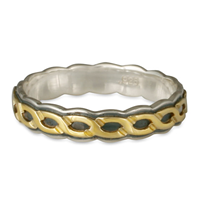 Borderless Rope Ring SGS  in Sterling Borders & Base w 14K Yellow Gold Center