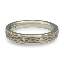 Celtic Arches Wedding Ring with Gems in Diamond