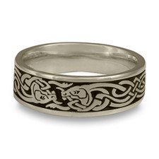 Celtic Hunt Wedding Ring in 14K White Gold