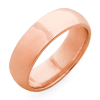 Classic Domed Comfort Fit Wedding Ring 6mm in 14K Rose Gold