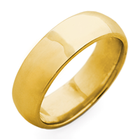 Classic Domed Comfort Fit Wedding Ring 6mm in 14K Yellow Gold
