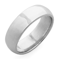 Classic Domed Comfort Fit Wedding Ring 6mm in Platinum