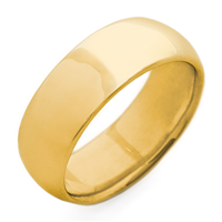 Classic Domed Comfort Fit Wedding Ring 7mm in 14K Yellow Gold