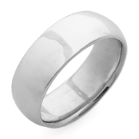 Classic Domed Comfort Fit Wedding Ring 7mm in Platinum