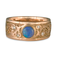 Continuous Garden Gate Wedding Ring with Opal in Diamond