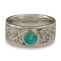 Continuous Garden Gate Wedding Ring with Opal in Platinum
