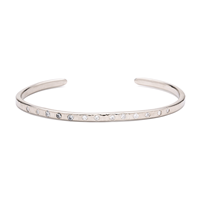 Cuff Bangle Bracelet with Lab Grown Diamonds in 14K White Gold