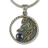 Dawn Pendant Small in 14K Yellow Gold Design w Sterling Silver Base