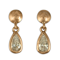 Diamond Drop Earrings in 18K Rose Gold