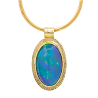 Dione Pendant with Oval Opal in 18K Yellow Gold
