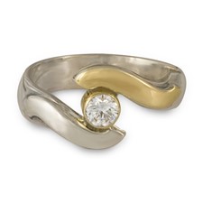 Donegal Eye Engagement Ring in 14K Yellow Gold Design w Sterling Silver Base