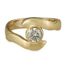 Donegal Twin Engagement Ring in 14K Yellow Gold