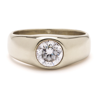 Dune Engagement Ring in 18K White Gold