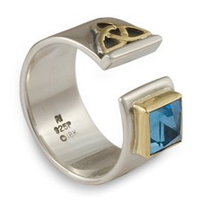 Elaine Ring in 18K Yellow Gold Design w Sterling Silver Base