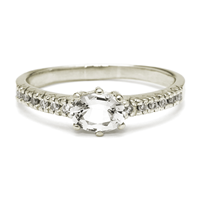 Eva Solitaire Ring in 18K White Gold