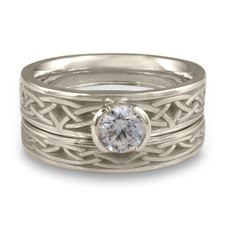 Extra Narrow Celtic Arches Bridal Ring Set in Platinum