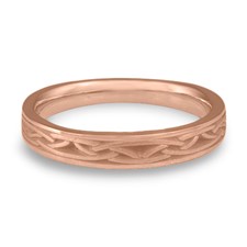 Extra Narrow Celtic Arches Wedding Ring in 14K Rose Gold