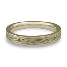 Extra Narrow Celtic Arches Wedding Ring in 18K White Gold
