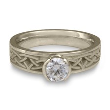 Extra Narrow Celtic Bordered Arches Engagement Ring in Diamond