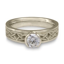 Extra Narrow Celtic Bordered Arches Engagement Ring in Platinum