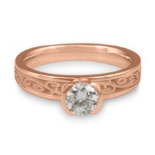 Extra Narrow Continuous Garden Gate Engagement Ring in 14K Rose Gold
