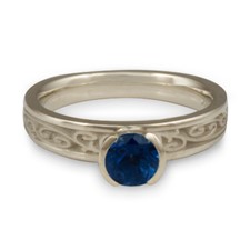 Extra Narrow Continuous Garden Gate Engagement Ring in Sri Lankan Sapphire