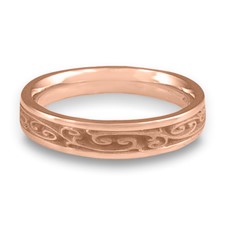 Extra Narrow Continuous Garden Gate Wedding Ring in 14K Rose Gold
