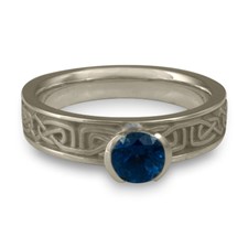 Extra Narrow Labyrinth Engagement Ring in Sapphire
