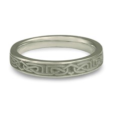 Extra Narrow Labyrinth Wedding Ring With Borders in Stainless Steel