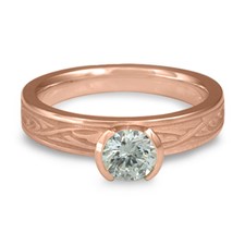 Extra Narrow Papyrus Engagement Ring in 14K Rose Gold